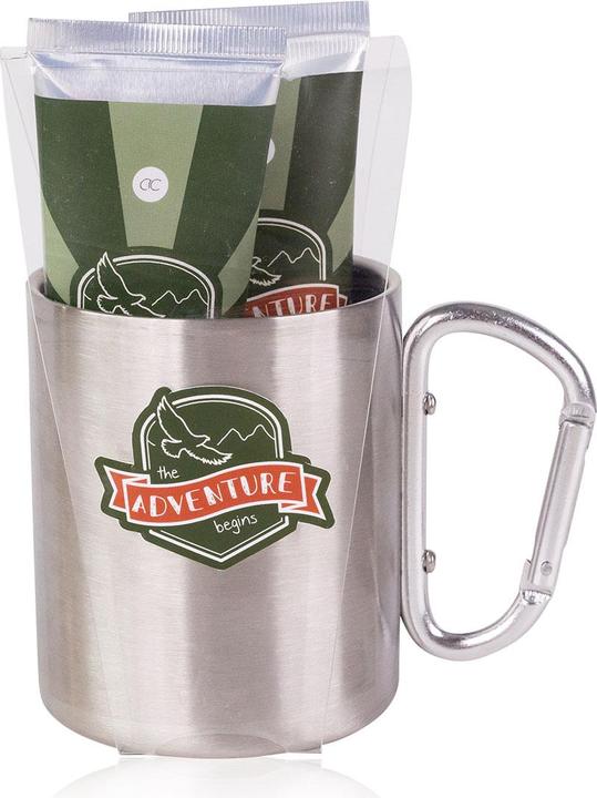 Immagine prodotto Accentra Set da bagno ADVENTURE COLLECTION con tazza in acciaio inox (350 ml) con manico a moschettone (Set di manicure)