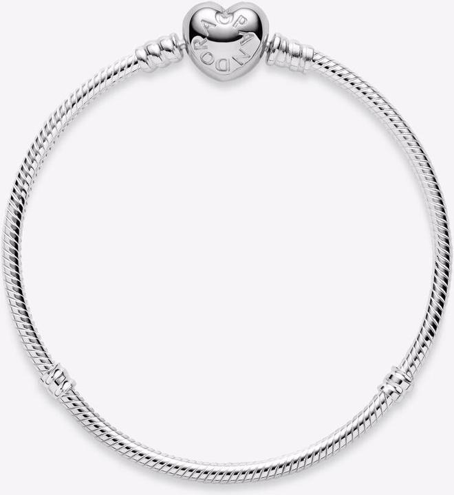 Image du produit Pandora Bracelet avec fermoir coeur (19 cm, Argent)