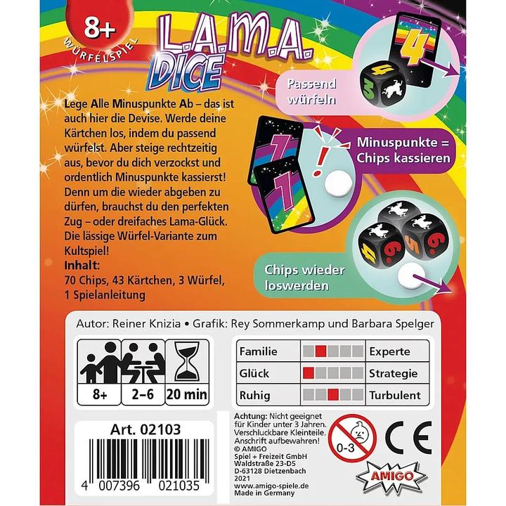 Actual product image Amigo Lama Dice (German, 2 - 6 Players)
