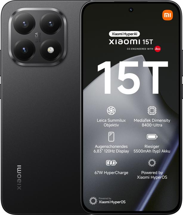 Xiaomi 15T (256 GB, Black, 6.83", Dual SIM, 5G)