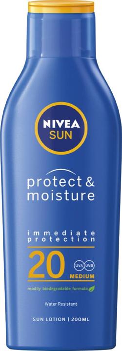 NIVEA Protection solaire et hydratation (Crème solaire, SPF 20, 200 ml, 150 g)