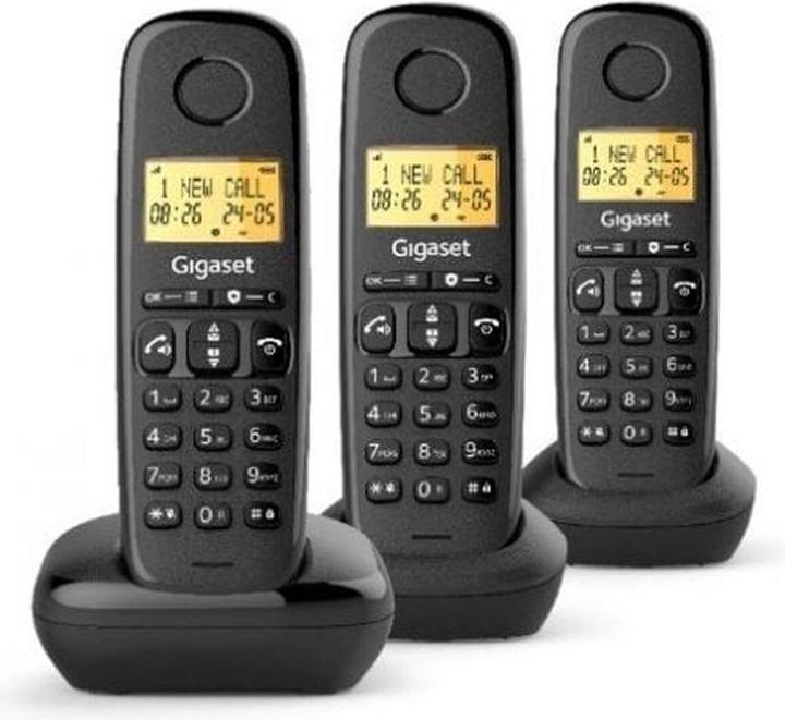 Productafbeelding Gigaset WIRELESS PHONE BASIC 100 TRIO BLACK (L36852-H3206-D211)