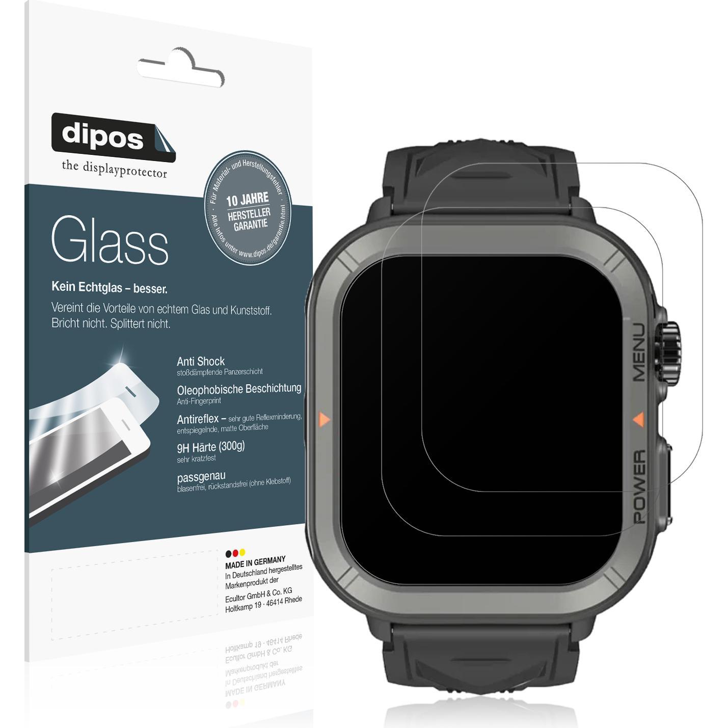 Dipos Anti-Shock Displayschutz Matt 9H, Smartwatch Schutzfolie, Transparent