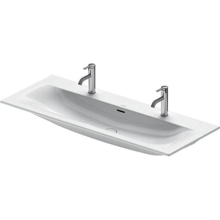 Duravit, Waschbecken, Waschtisch VIU 1230x490mm m ÜL m HLB 2 Hahnlöcher weiss (490 mm, 1230 mm)