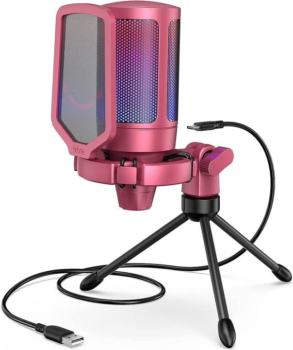 Fifine Microfono da gioco A6V USB RGB