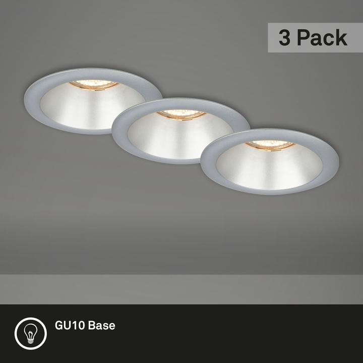 Actual product image Briloner Recessed light set, chrome matt, excl. 3xLGU10 (GU10)