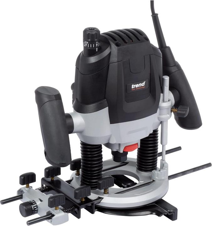 Trend 2100W variable speed plunge router with 50mm depth for versatile applications