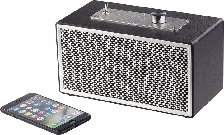 Produktbild Auvisio 2-mal: Mobiler Retro-Lautsprecher mit Bluetooth und AUX-Eingang (Batteriebetrieb)