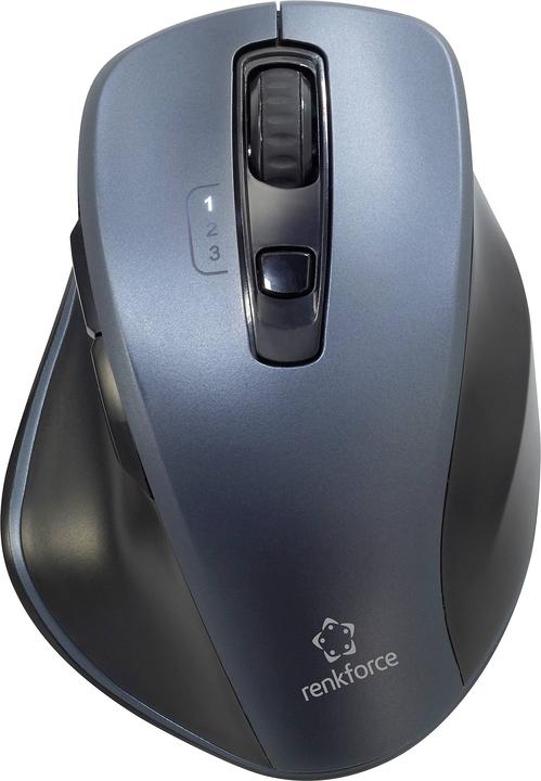 Actual product image Renkforce Bluetooth®, Wireless 3D Mouse Optical Ergonomic Grey (Wireless)
