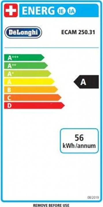 Label énergétique De'Longhi Magnifica S Smart ECAM 250.31.SB