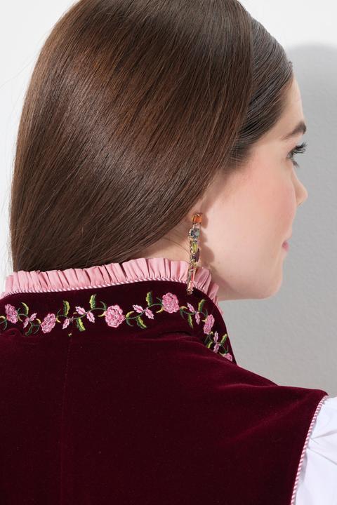 Produktbild Ulla Popken Samt-Dirndl, Stickerei, Carré-Ausschnitt, ärmellos (52)