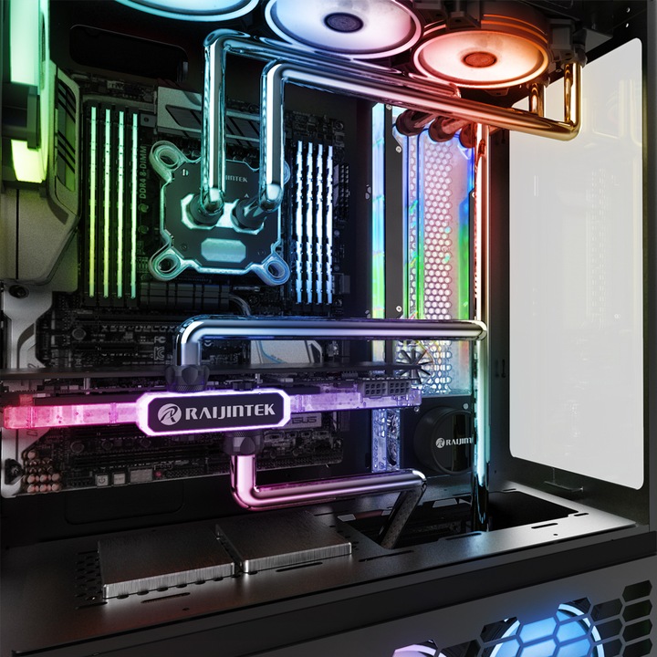 Actual product image Raijintek ACHERON 360 RBW Distro Plate - Acrylic, D-RGB
