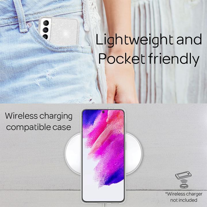 Produktbild Nalia Klare Glitzer Silikon Handyhülle (Samsung Galaxy S21 FE)