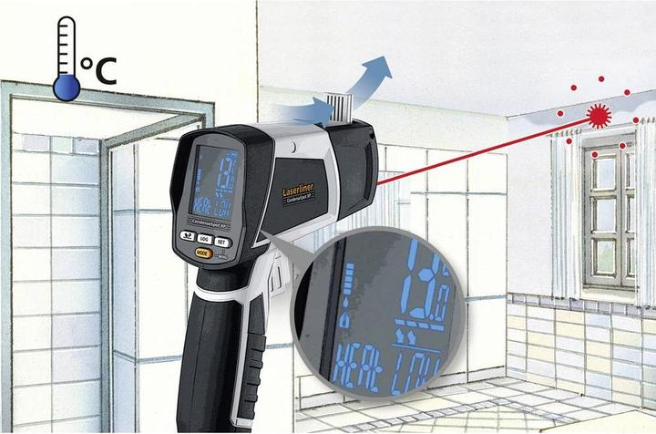Produktbild Laserliner Luftfeuchtemessgerät (Hygrometer) CondenseSpot XP (-40 to 800 HR 30:1BLE)