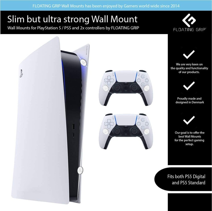 Actual product image Floating Grip Playstation 5 Wall Mounts by (PS5)