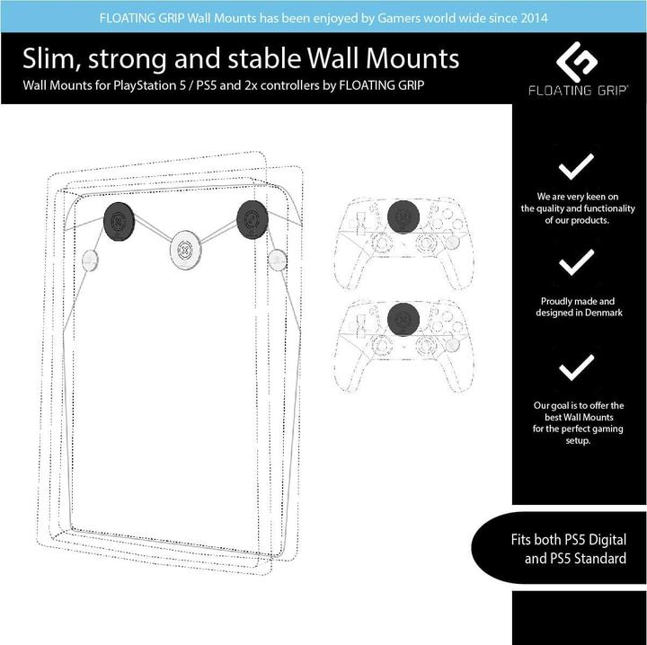 Productafbeelding Floating Grip Playstation 5 Muurbevestigingen door (PS5)