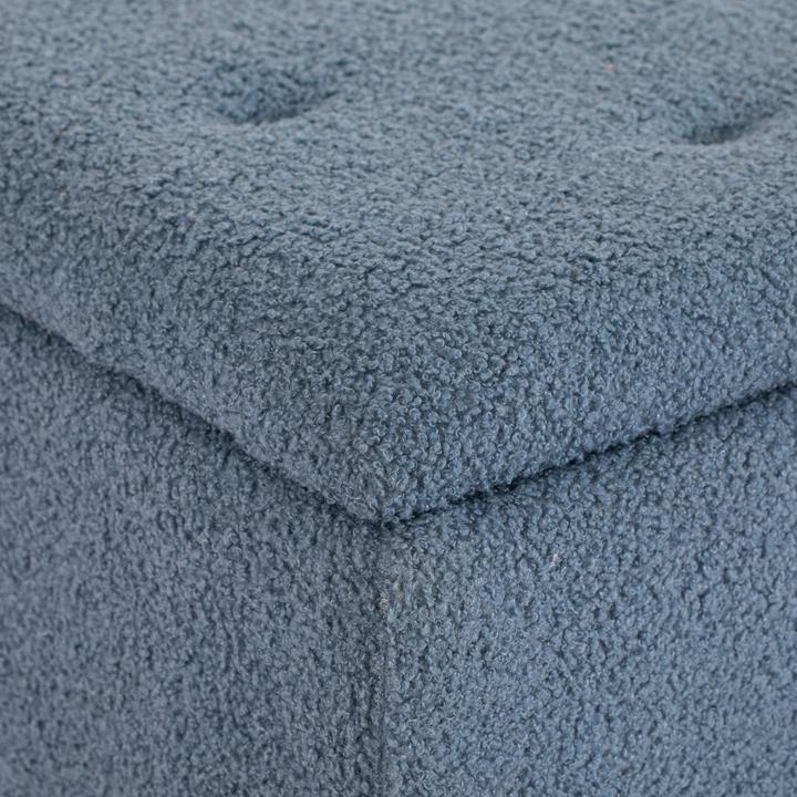 Image du produit Homcom Sitzbank Polyester, Kautschukbaumholz Blau (95 cm)