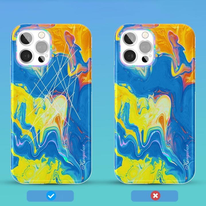 Image du produit Kingxbar Watercolor Series étui couleur pour iPhone 12 Pro Max jaune-bleu (Apple iPhone 12 Pro Max)