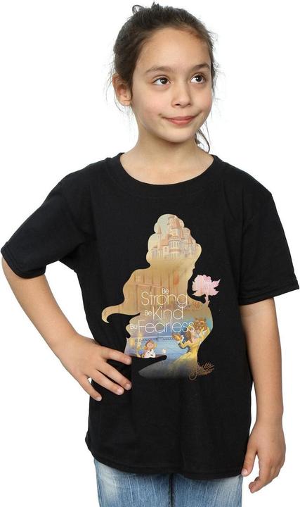 Actual product image Beauty And The Beast Girls Belle Silhouette Cotton T-Shirt (140, 146)