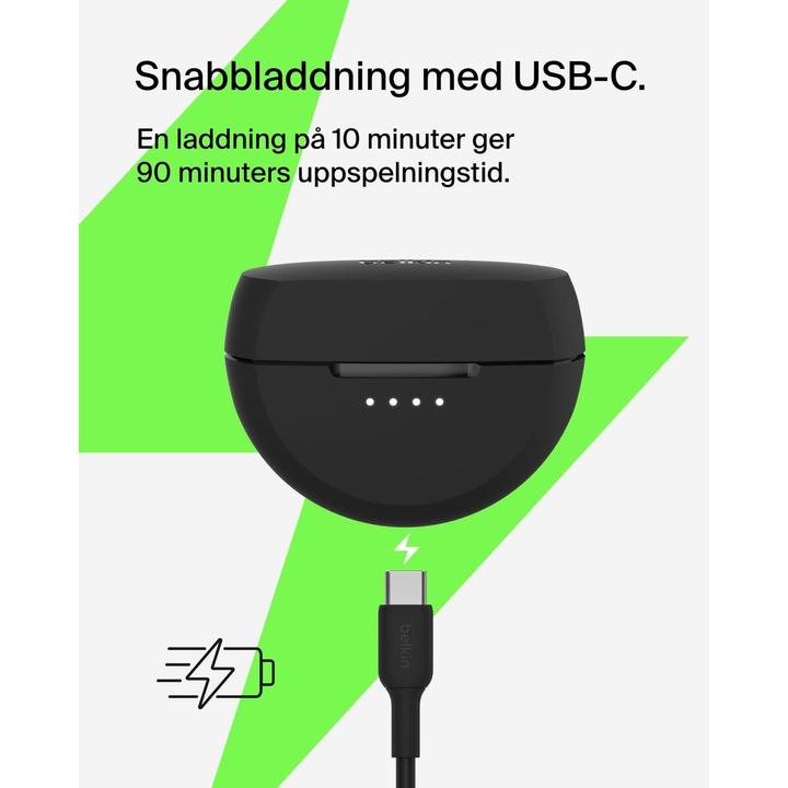 Produktbild Belkin Soundform Rhythm True Wireless In-Ear schw. AUC012btBK (8 h, Kabellos)