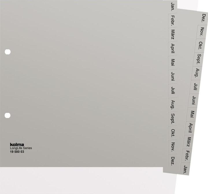 Image du produit Kolma Intercalaire A4 partiellement couvrant déc-jan (fr) 12 pcs. gris