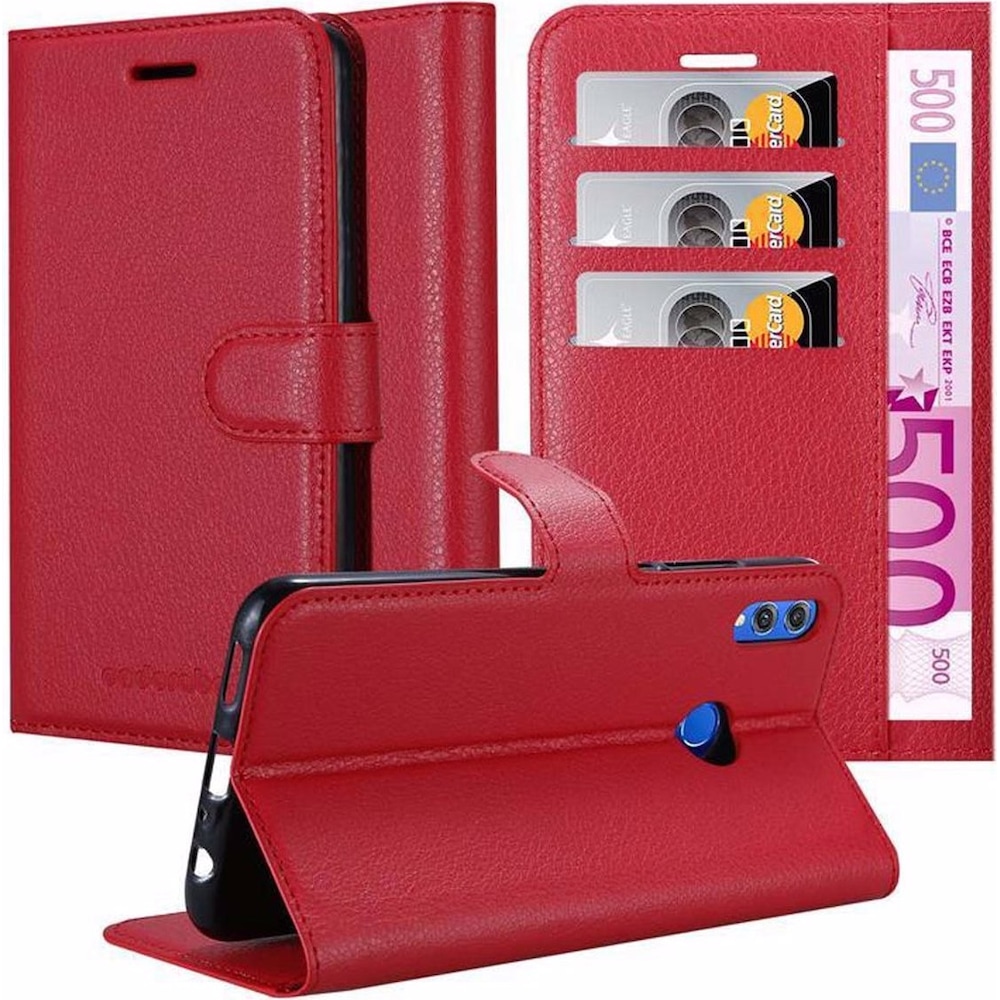 Cadorabo Book mit Standfunktion Cover (Honor 8X), Smartphone Hülle, Rot