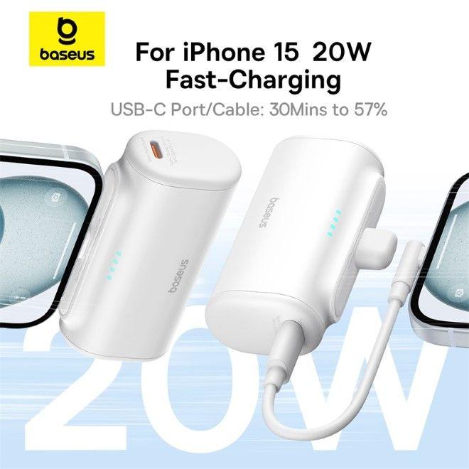 Actual product image Baseus Compact Series Fast Charging USB-C Powerbank 20W (5000 mAh, 20 W, 18.50 Wh)