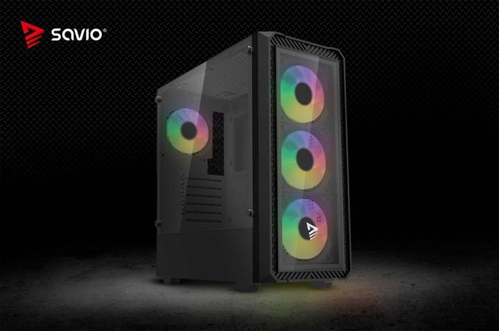 Actual product image Savio Noctis Glass RGB Cube Schwarz (ATX, mATX)