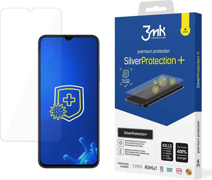 Actual product image 3MK Silver Protect+ Huawei Nova Y61 Folia Antymikrobowa montowana na mokro (1 Piece, Huawei Nova Y61)