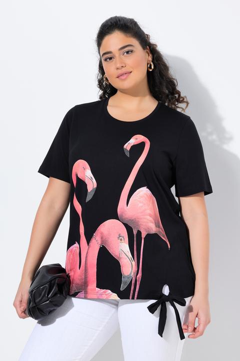 Produktbild Ulla Popken T-Shirt, Flamingo, Ziersteine, Rundhals, Halbarm (50, 52)