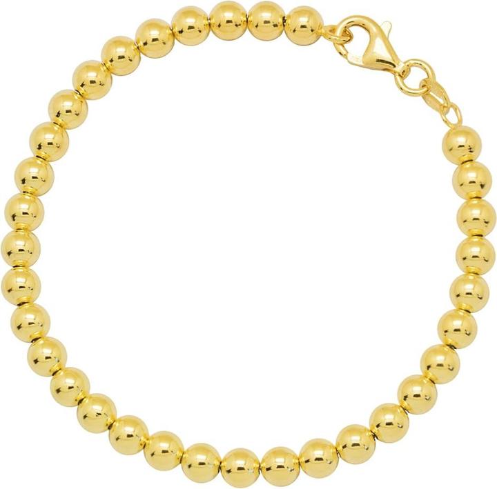Immagine prodotto Candy Bracciale a sfera 5,0 mm Enia, argento 925, placcato oro (18 cm, Placcato oro 18k, Argento 925)