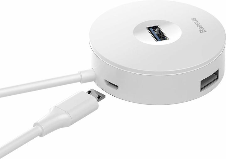 Actual product image Baseus Hub 4in1 USB to 3.0+ 3x 2.0 15cm white (USB-A, 4 ports)