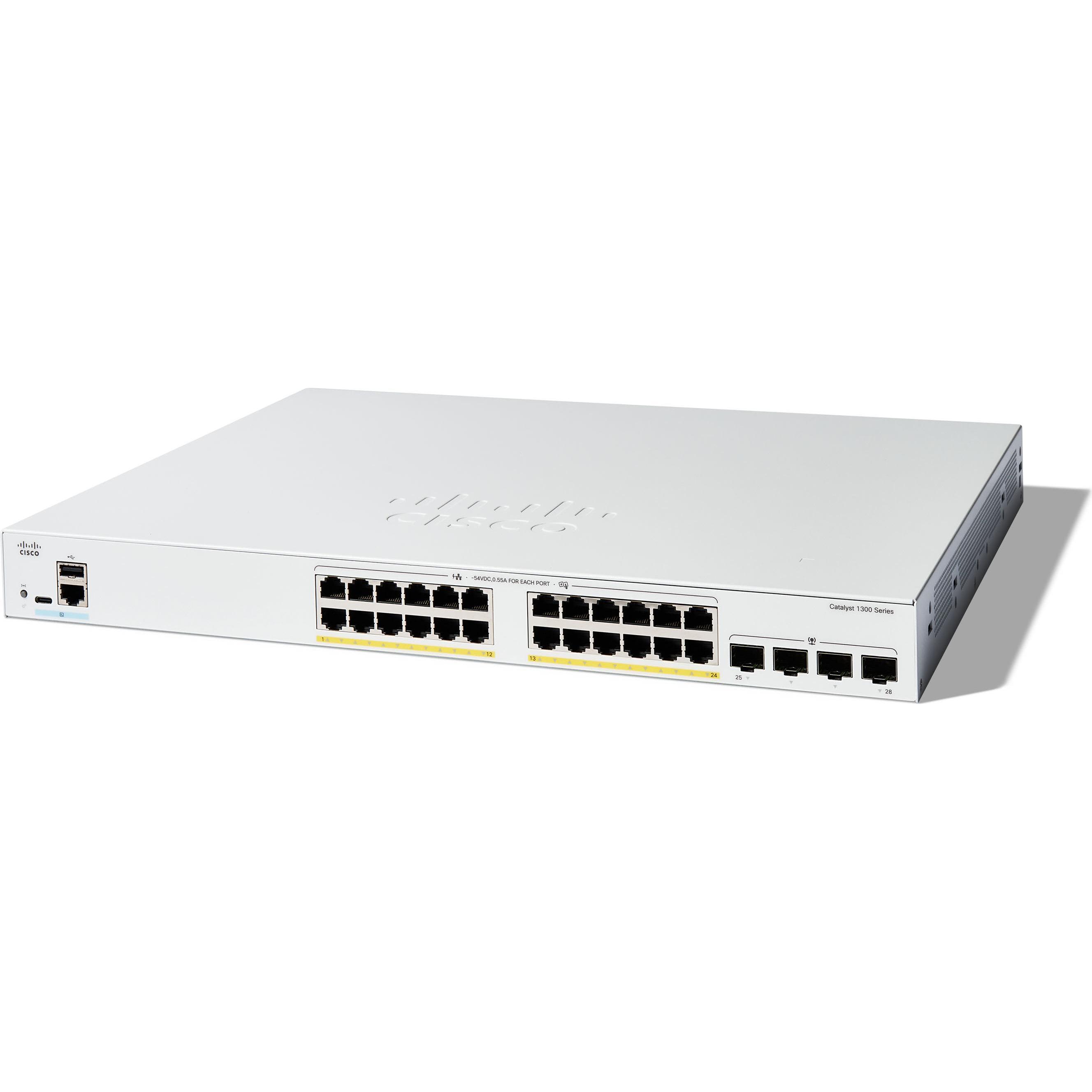 Thumbnail - Cisco CATALYST 1300 24-PORT GE FULL (28 Ports), Netzwerk Switch, Grau