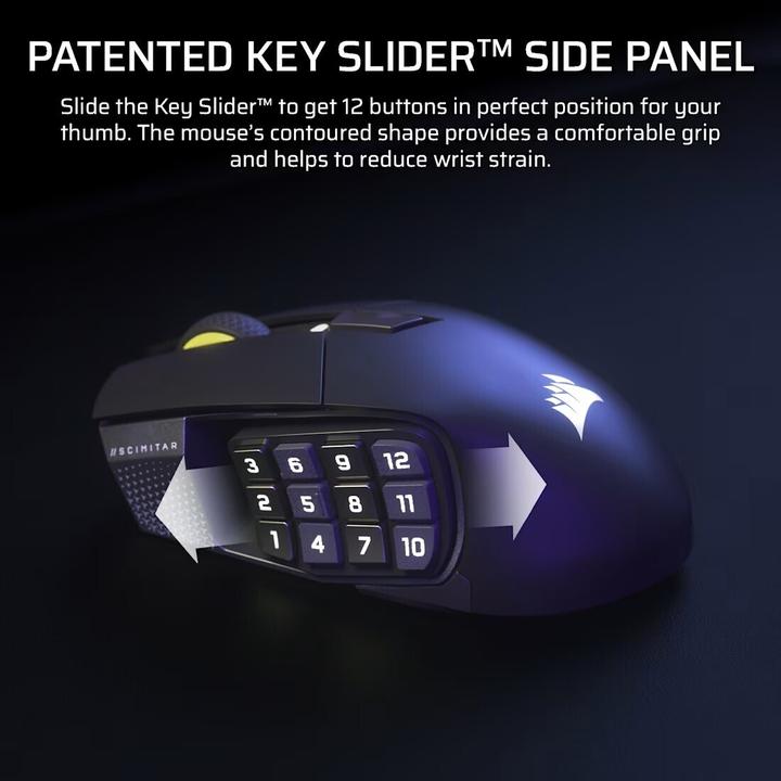 Actual product image Corsair Gaming-Maus Scimitar Elite Wireless SE, Maus Features (Wireless)