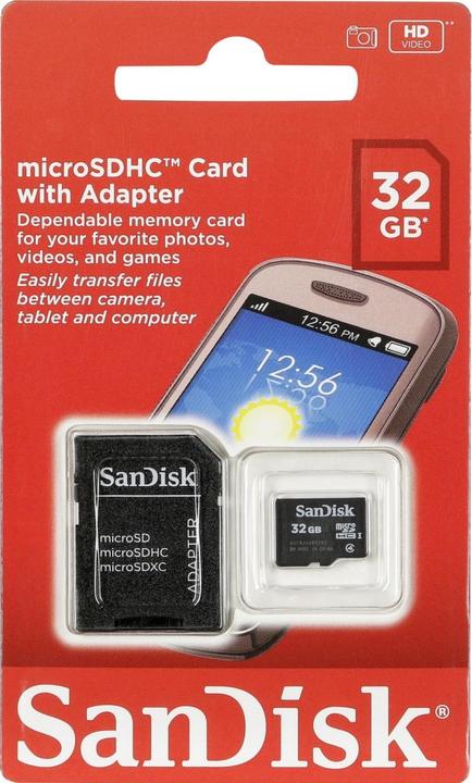 Productafbeelding SanDisk microSDHC (32 GB, microSDHC)