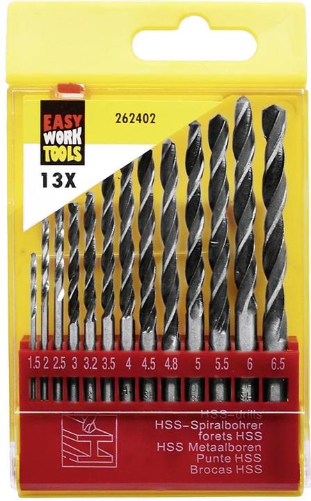 Immagine prodotto Easy Work Set di punte per metallo HSS 1,5 - 6,5 mm (1,5 mm - 6,5 mm)
