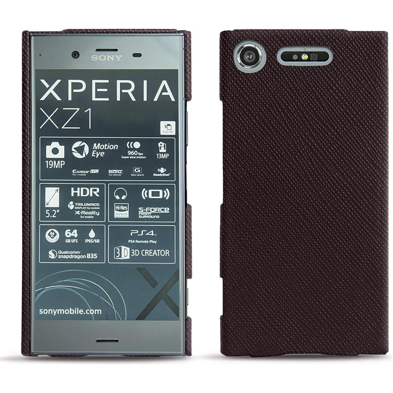Noreve Lederschutzhülle (Sony Xperia XZ1), Smartphone Hülle, Braun
