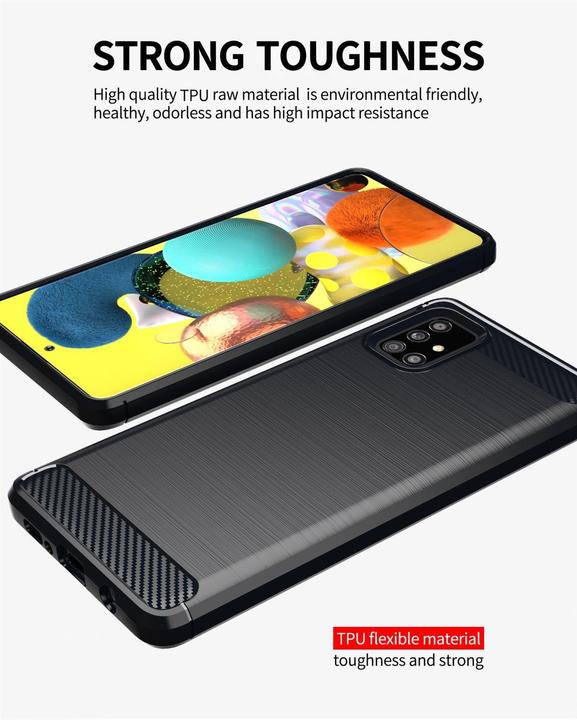 Produktbild Cadorabo TPU Ultra Slim carbon edelstahl Kombi Cover (Samsung Galaxy A51 5G)