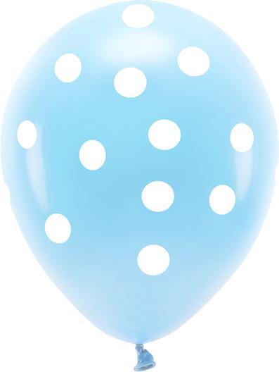 Produktbild Partydeco Pastel Eco Balloons 33 cm, Dots, sky-blue (1 pkt / 6 pc.) (6 x)