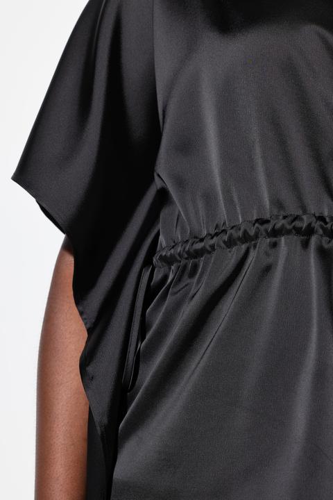 Produktbild Ulla Popken Shirtbluse, oversized, Wasserfall-Ausschnitt, Halbarm (54)