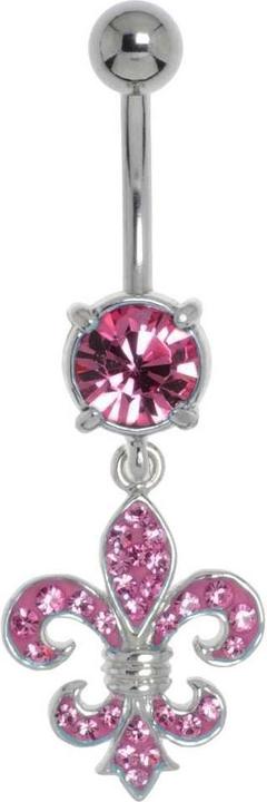 Image du produit Bijouteria Piercing nombril (Laiton rhodié, Cristallin, Acier chirurgical 316L)