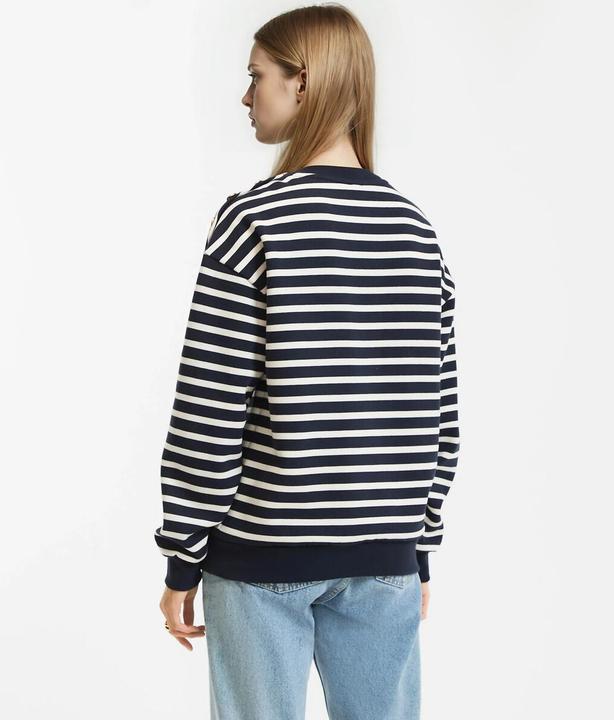 Actual product image La Redoute Collections Gestreiftes Sweatshirt mit geknöpfter Schulter (XL)