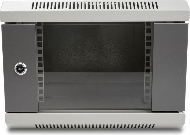 Produktbild Delock 10? Netzwerkschrank mit Glastür 4 HE grau (4 HE, 10 Zoll Rack)