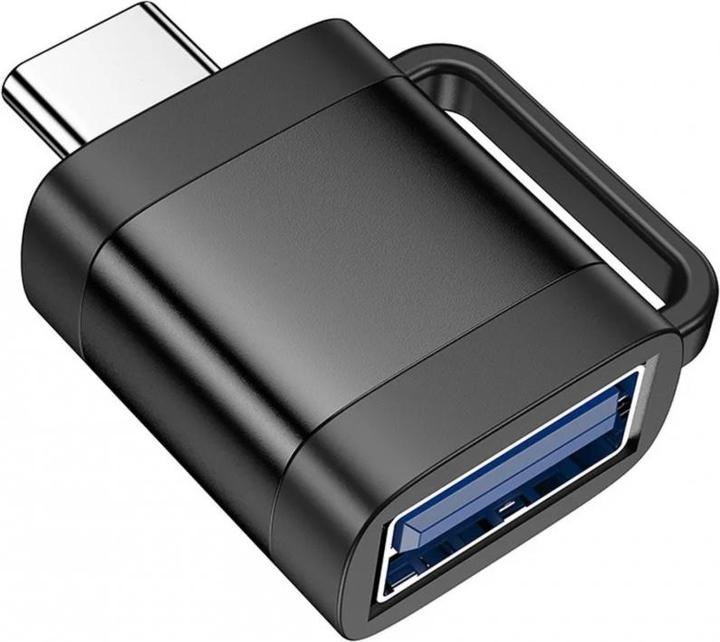 Actual product image Hoco Cable adapter OTG Type C (male) to USB A (female) 3A UA31C black (USB-A, USB-C)