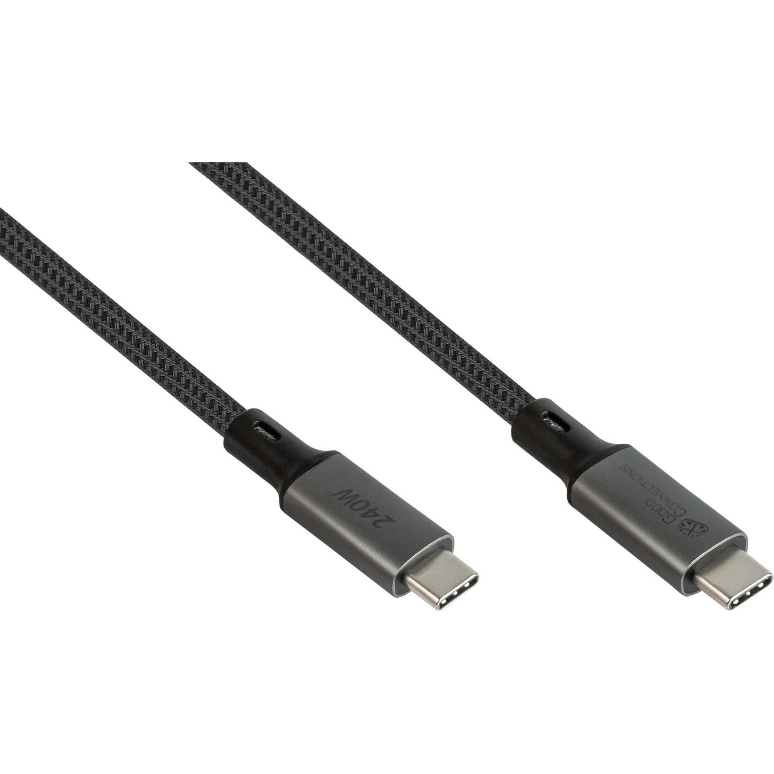 Good Connections USB 4.0 Gen. 3x2 Kabel 40GBit/s 240W 8Ka60Hz USB-C Stecker an (1.80 m, USB 4.0), USB Kabel