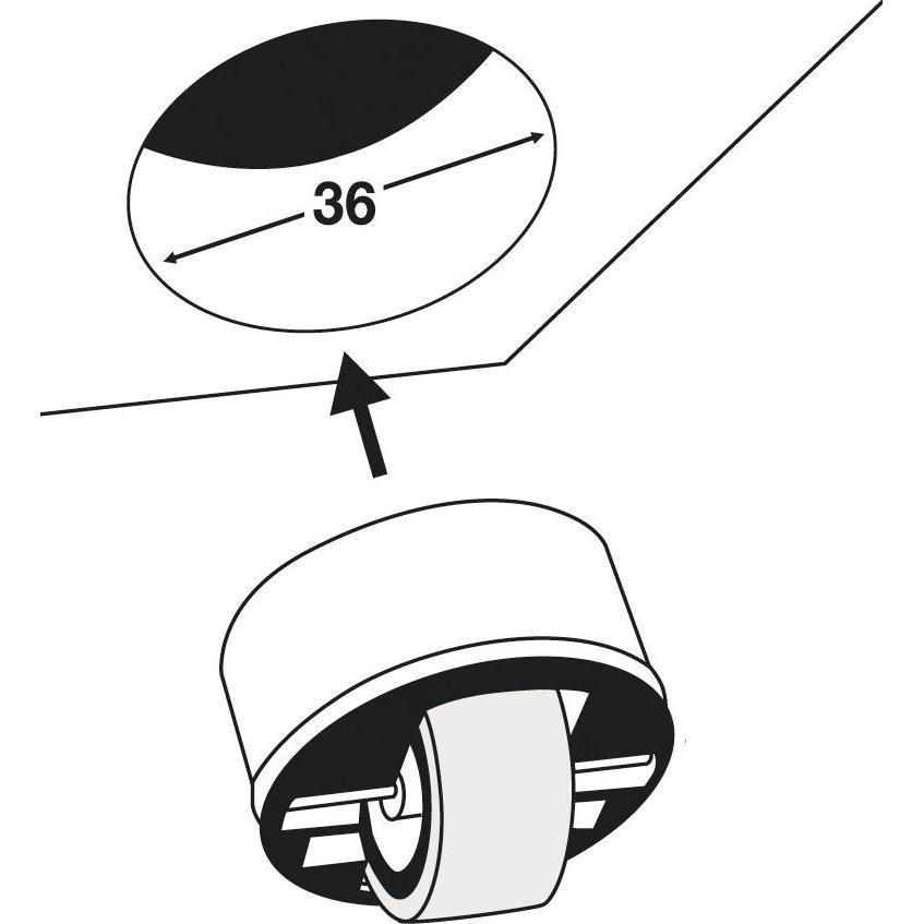 Thumbnail - Wagner System, Möbelrollen, Roller-Mini soft, Rollen ø 15 mm, Bohr ø 36 mm, Kunststoff schwarz