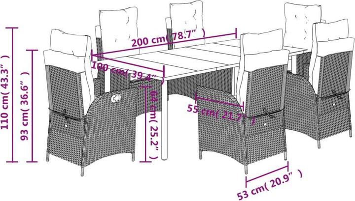 Produktbild vidaXL Garten Essgruppe