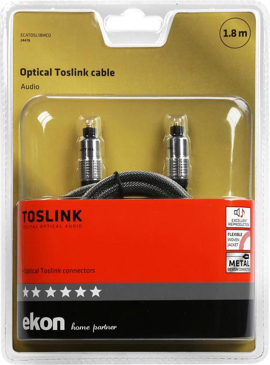 Image du produit Ekon Câble optique avec deux Toslink (1.80 m, TOSLINK)