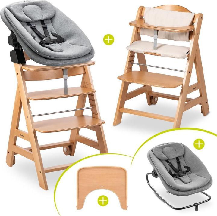 Hauck Hochstühle Beta Plus Natural 5-tlg. Newbornset - Hochstuhl (Stair high chair)