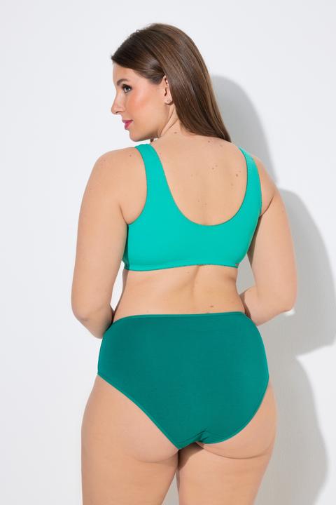 Actual product image Ulla Popken 2 Pack of Front Closure Comfort Bras - Zig Zag, Solid (pack of 2, 110 D)